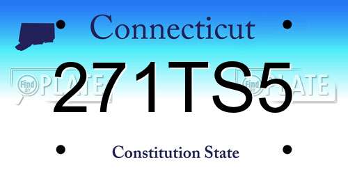 271TS5 Connecticut License Plate
