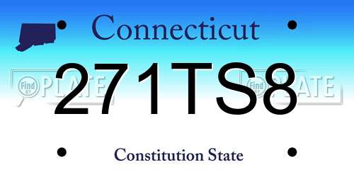 271TS8 Connecticut License Plate