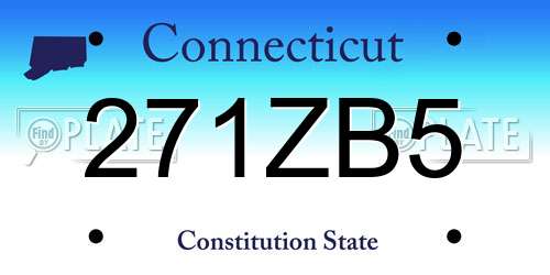 271ZB5 Connecticut License Plate