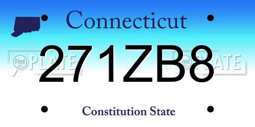 271ZB8 Connecticut License Plate