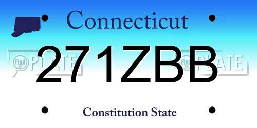 271ZBB Connecticut License Plate