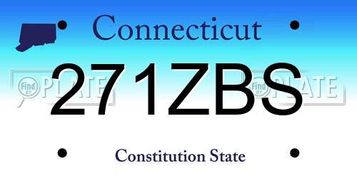271ZBS Connecticut License Plate