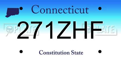 271ZHF Connecticut License Plate