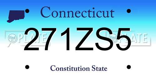 271ZS5 Connecticut License Plate