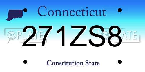 271ZS8 Connecticut License Plate