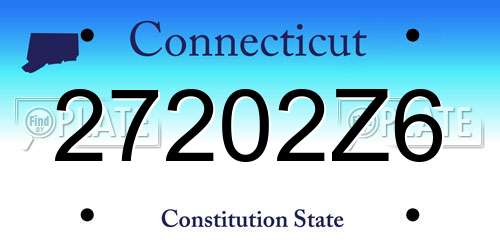 27202Z6 Connecticut License Plate
