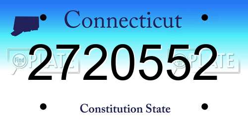 2720552 Connecticut License Plate