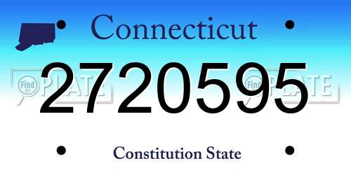 2720595 Connecticut License Plate