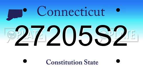 27205S2 Connecticut License Plate