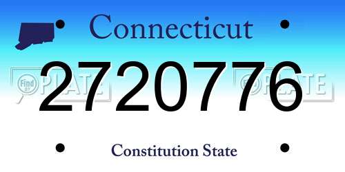 2720776 Connecticut License Plate