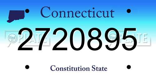 2720895 Connecticut License Plate