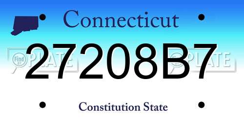 27208B7 Connecticut License Plate