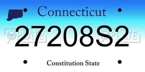 27208S2 Connecticut License Plate