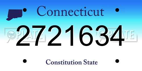 2721634 Connecticut License Plate