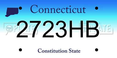2723HB Connecticut License Plate