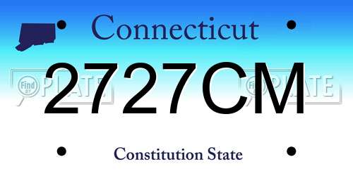 2727CM Connecticut License Plate