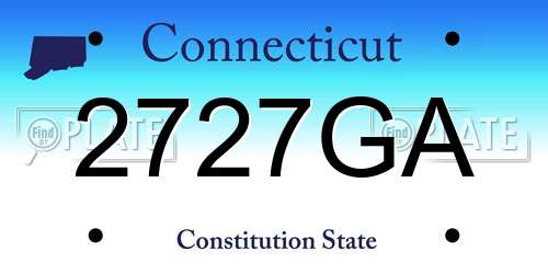 2727GA Connecticut License Plate
