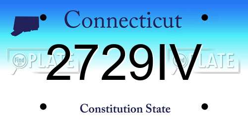 2729IV Connecticut License Plate