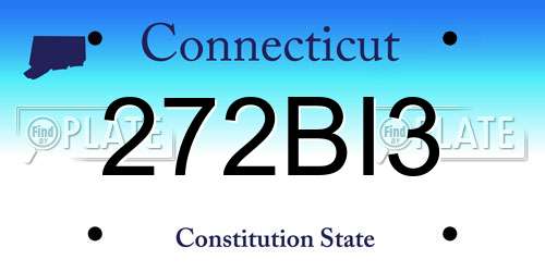 272BI3 Connecticut License Plate