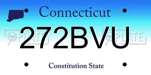 272BVU Connecticut License Plate