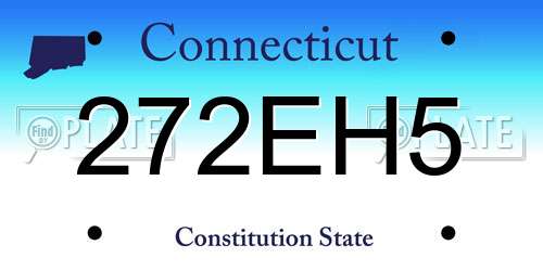 272EH5 Connecticut License Plate