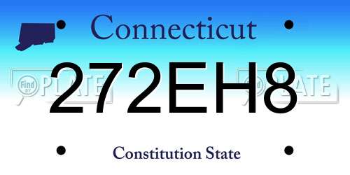 272EH8 Connecticut License Plate