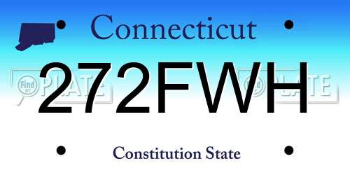 272FWH Connecticut License Plate