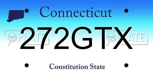 272GTX Connecticut License Plate