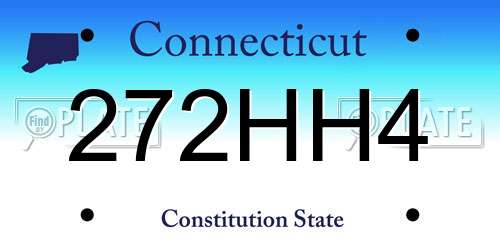 272HH4 Connecticut License Plate