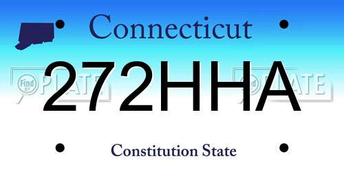 272HHA Connecticut License Plate