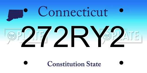 272RY2 Connecticut License Plate