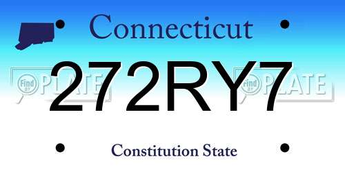 272RY7 Connecticut License Plate