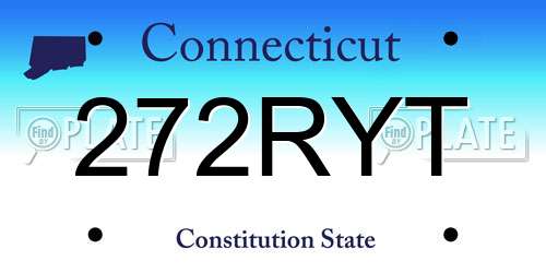 272RYT Connecticut License Plate