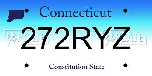 272RYZ Connecticut License Plate