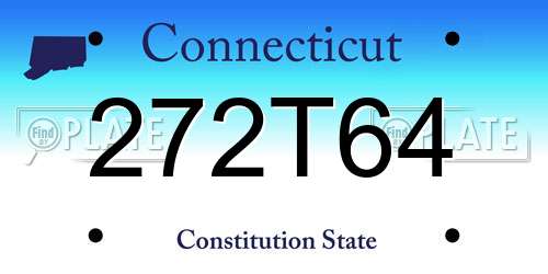 272T64 Connecticut License Plate