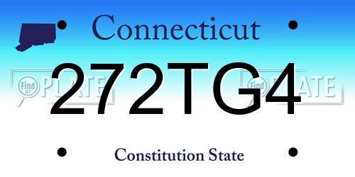 272TG4 Connecticut License Plate