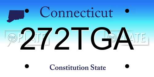 272TGA Connecticut License Plate