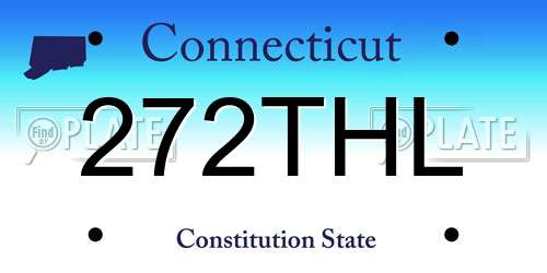 272THL Connecticut License Plate