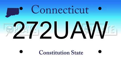272UAW Connecticut License Plate