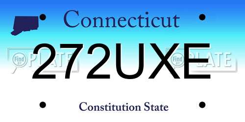 272UXE Connecticut License Plate