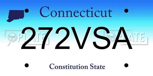 272VSA Connecticut License Plate