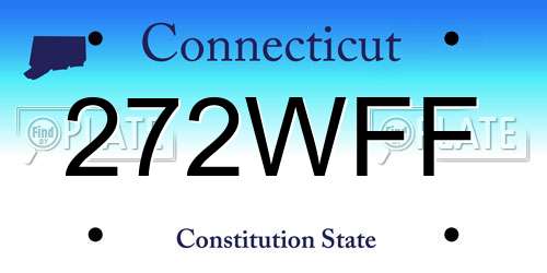 272WFF Connecticut License Plate