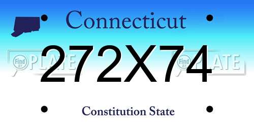272X74 Connecticut License Plate
