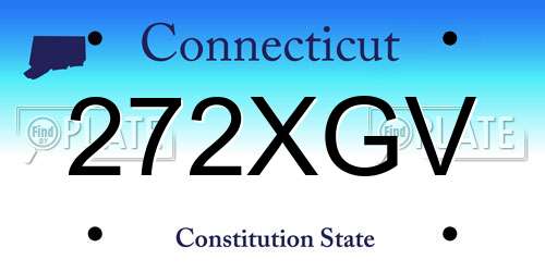 272XGV Connecticut License Plate