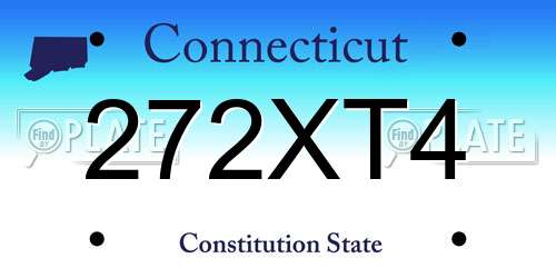 272XT4 Connecticut License Plate
