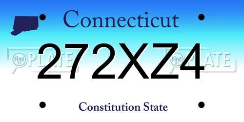 272XZ4 Connecticut License Plate