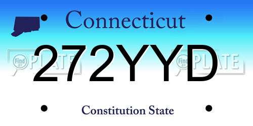 272YYD Connecticut License Plate