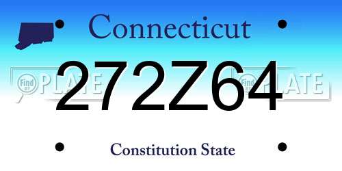 272Z64 Connecticut License Plate