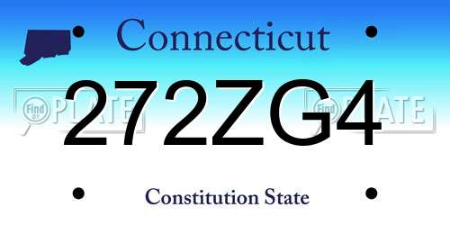 272ZG4 Connecticut License Plate