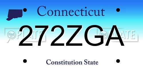 272ZGA Connecticut License Plate